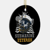 Militaire Onderzeeboot Veteraan Skull Captai Keramisch Ornament (Rechts)