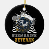 Militaire Onderzeeboot Veteraan Skull Captai Keramisch Ornament (Voorkant)
