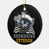 Militaire Onderzeeboot Veteraan Skull Captai Keramisch Ornament (Links)