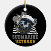 Militaire Onderzeeboot Veteraan Skull Captai Keramisch Ornament (Achterkant)