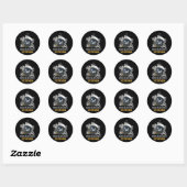 Militaire Onderzeeboot Veteraan Skull Captai Ronde Sticker (Vel)
