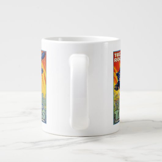  militaire oorlog die zich herstelt met een wilde  grote koffiekop (Achterkant)