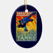  militaire oorlog die zich herstelt met een wilde  keramisch ornament (Achterkant)