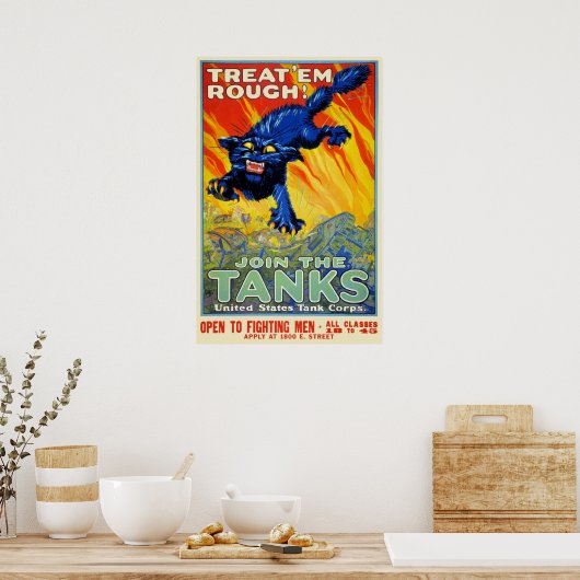  militaire oorlog die zich herstelt met een wilde  poster (Keuken)