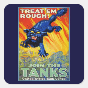  militaire oorlog die zich herstelt met een wilde  vierkante sticker