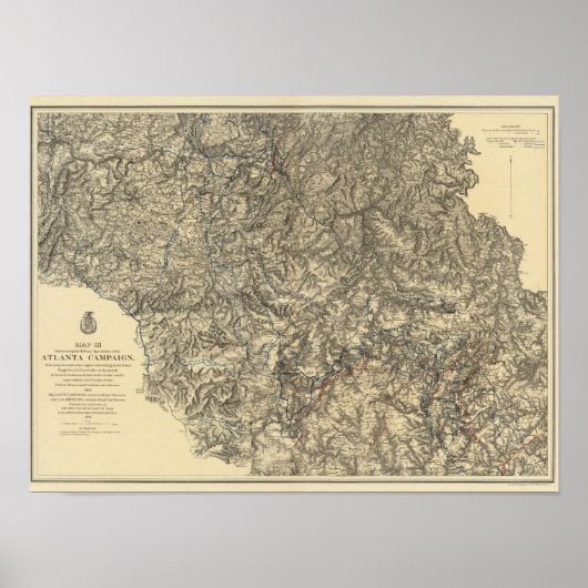 Militaire operaties van de Campagne van Atlanta 3 Poster (Voorkant)