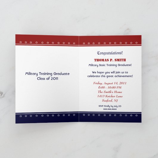 Militaire opleiding Graduation Party Custom Invite (Binnen)