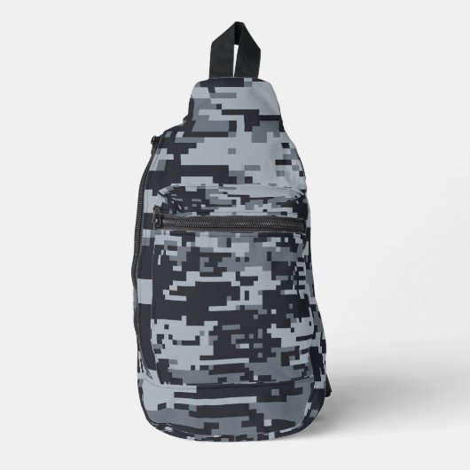 Militaire Orbitale Digitale Camouflagepatroon Sling Bag (Voorkant)