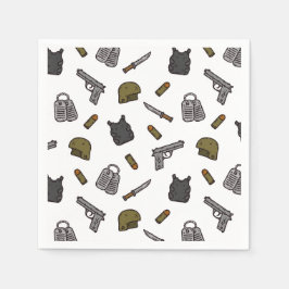 Militaire Papieren Servetten, Leger Camouflage Fee Servet