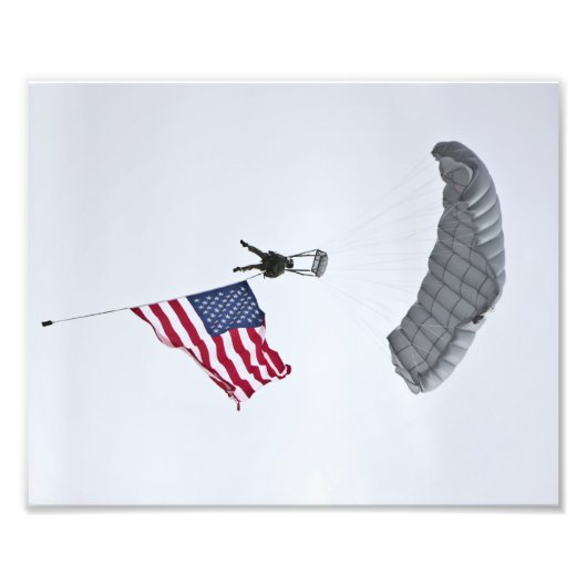 Militaire parachute Guy Foto Print Foto Afdruk (Voorkant)