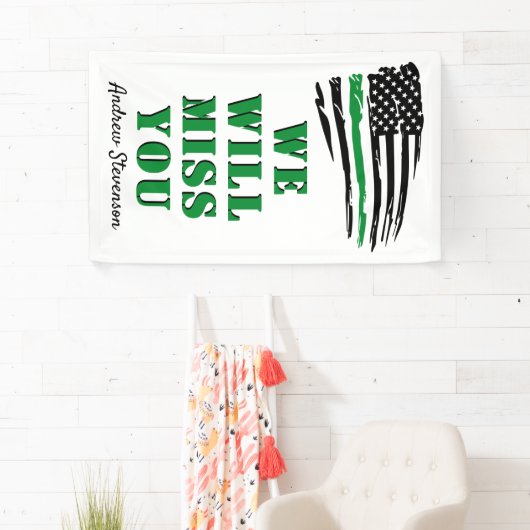 Militaire partij wegtrekken Groene lijn vlag Spandoek (Insitu)