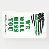 Militaire partij wegtrekken Groene lijn vlag Spandoek (Horizontaal)