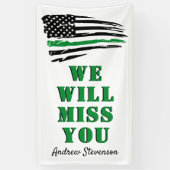 Militaire partij wegtrekken Groene lijn vlag Spandoek (Verticaal)