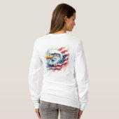 Militaire Patriottische Adelaar Kunst T-shirt (Achterkant volledig)