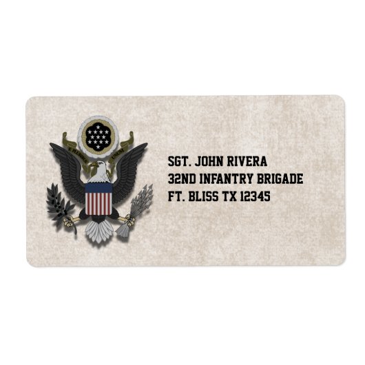 Militaire Patriottische Adelaar Logo Seal Etiket (Voorkant)