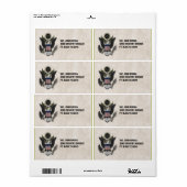 Militaire Patriottische Adelaar Logo Seal Etiket (Full Sheet)