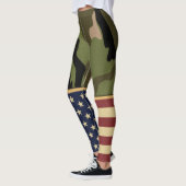 Militaire patriottische Amerikaanse vlag Camo Leggings (Links)