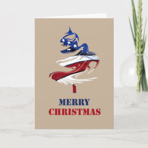 Militaire Patriottische Amerikaanse Vrolijke Kerst Feestdagen Kaart