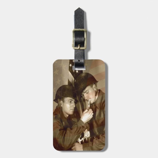 militaire patriottische foto - Bagagelabel (Voorkant verticaal)