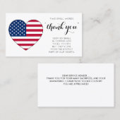 Militaire Patriottische Heart Amerikaanse vlag Dan Visitekaartje (Voorkant / Achterkant)