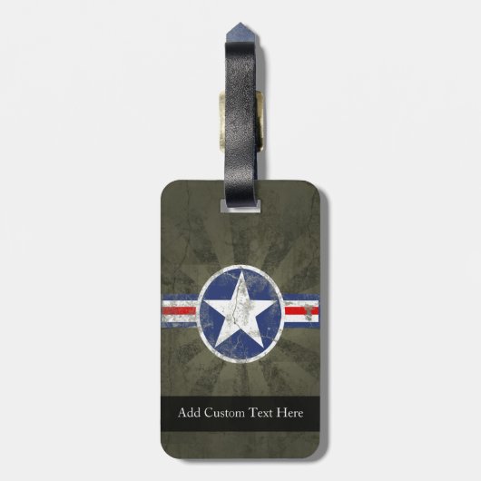  militaire patriottische ster bagagelabel (Achterkant verticaal)