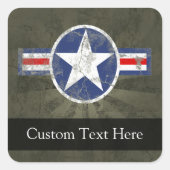  militaire patriottische ster vierkante sticker (Voorkant)