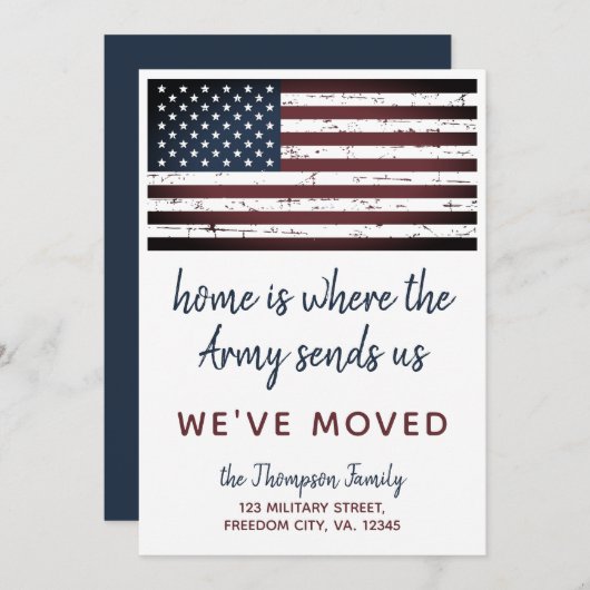 Militaire PCS-beweging We hebben de Amerikaanse vl Aankondiging (Voorkant / Achterkant)