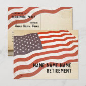 Militaire Pensioen, Leger, Pensioenpartij Uitnodiging Briefkaart (Voorkant / Achterkant)