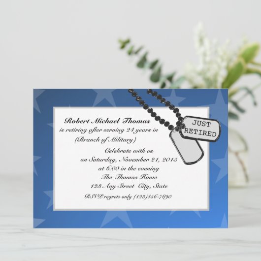 Militaire Pensioen Partij Blauw Kaart (Staand voorkant)