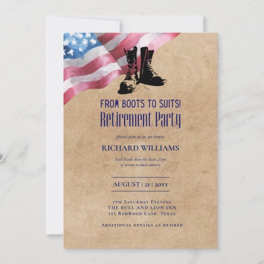 MILITAIRE PENSIOEN Van Laarzen naar Pakken! Amerik Kaart (Voorkant)