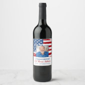 Militaire Pensioenfoto Patriottische Amerikaanse v Wijn Etiket (Voorkant)