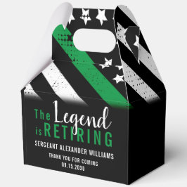 Militaire pensioenpartij leger dunne groene lijn bedankdoosjes