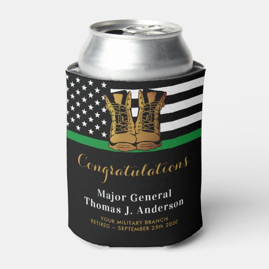 Militaire Pensioenpartij Thin Green Line Boots Blikjeskoeler (Blikje Voorkant)