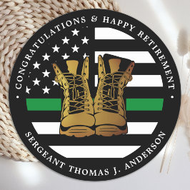 Militaire Pensioenpartij Thin Green Line Boots Ronde Sticker