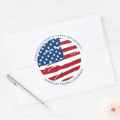 Militaire pensionering Amerikaanse vlag Ronde Sticker (Envelop)