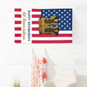Militaire pensionering Amerikaanse vlaggelboeken Spandoek (Insitu)