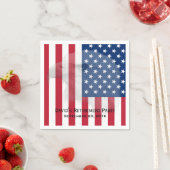 Militaire pensionering Bald Eagle & Amerikaanse vl Servetten (Insitu)