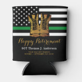 Militaire pensionering op maat van de groene lijn blikjeskoeler (Voorkant)