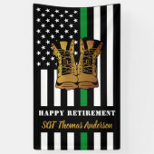 Militaire pensionering op maat van de groene lijn spandoek (Verticaal)