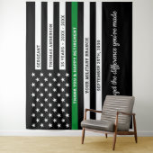 Militaire pensionering op maat van de groene lijn wandkleed (In situ)