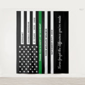 Militaire pensionering op maat van de groene lijn wandkleed (Voorkant)