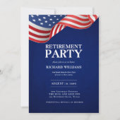 MILITAIRE PENSIONERING Patriottische US FLAG Sjabl Kaart (Voorkant)