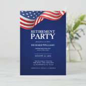 MILITAIRE PENSIONERING Patriottische US FLAG Sjabl Kaart (Staand voorkant)