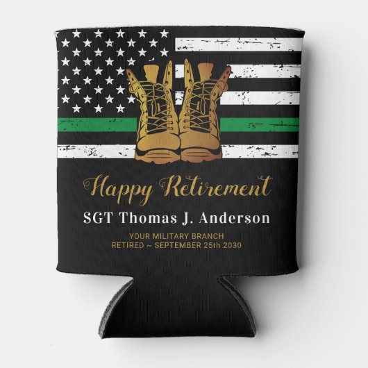 Militaire pensionering Thin Green Line Army Boots Blikjeskoeler