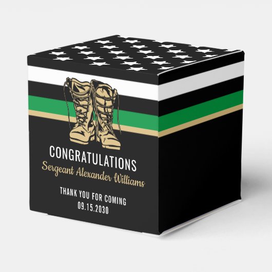 Militaire pensionering Thin Green Line Flag Army Bedankdoosjes (Achterkant)