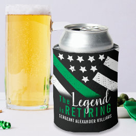 Militaire pensionering Thin Green Line Flag Army Blikjeskoeler