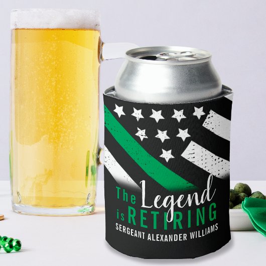 Militaire pensionering Thin Green Line Flag Army Blikjeskoeler