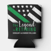 Militaire pensionering Thin Green Line Flag Army Blikjeskoeler (Achterkant)