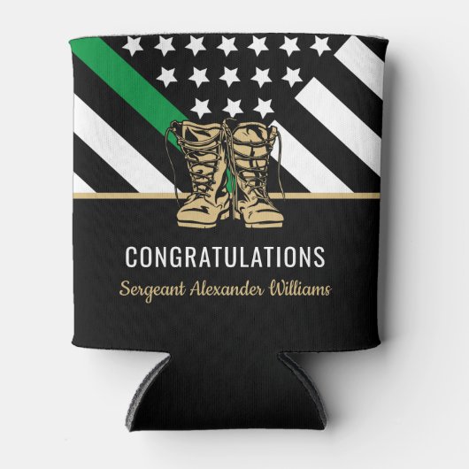 Militaire pensionering Thin Green Line Flag Army Blikjeskoeler (Voorkant)