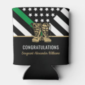 Militaire pensionering Thin Green Line Flag Army Blikjeskoeler (Achterkant)